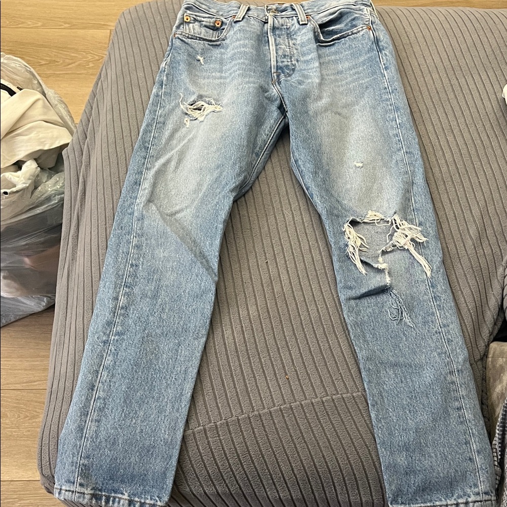 Levi's Women's Distressed Light Blue Jeans